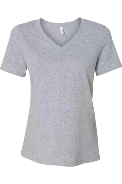 Bella+canvas Women´s Relaxed Heather Cvc V-neck Tee In Multi