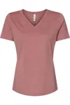 Bella+canvas Women´s Relaxed Triblend Short Sleeve V-neck Tee In Multi