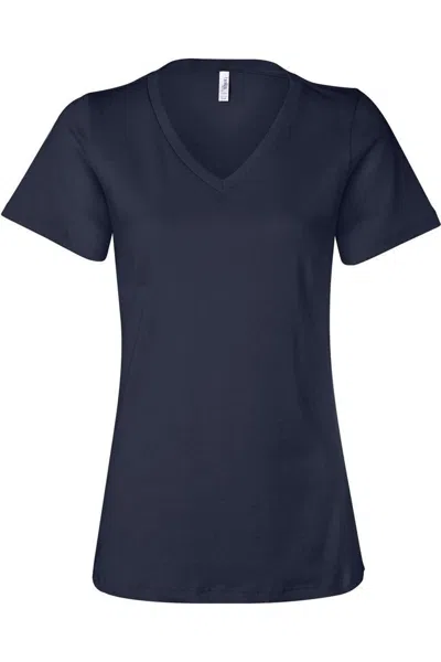 Bella+canvas Womens Relaxed Jersey V-neck Tee In Blue