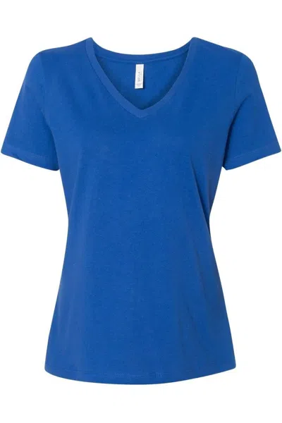 Bella+canvas Womens Relaxed Jersey V-neck Tee In Blue