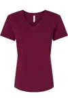 Bella+canvas Womens Relaxed Jersey V-neck Tee In Pink