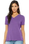 Bella+canvas Women´s Relaxed Triblend Short Sleeve V-neck Tee In Multi