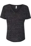 Bella+canvas Womens Slouchy V-neck Tee In Black