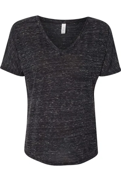 Bella+canvas Womens Slouchy V-neck Tee In Black