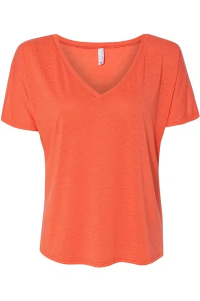 Bella+canvas Womens Slouchy V-neck Tee In Orange