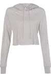 Bella+canvas Womens Triblend Crop Long Sleeve Hoodie In Multi