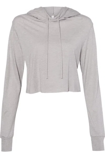 Bella+canvas Womens Triblend Crop Long Sleeve Hoodie In Multi