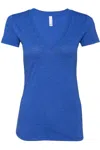 Bella+canvas Womens Triblend Deep V-neck Tee In Blue