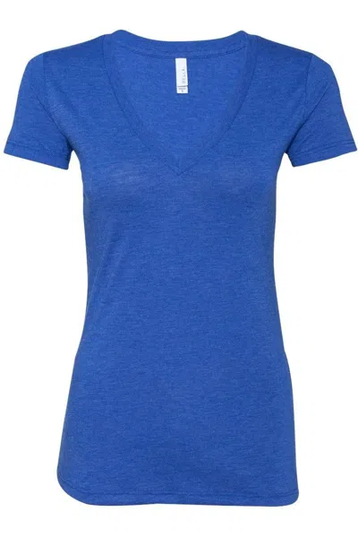 Bella+canvas Womens Triblend Deep V-neck Tee In Blue