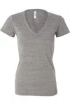 Bella+canvas Womens Triblend Deep V-neck Tee In Gray