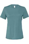 Bella+canvas Bella + Canvas Womens/ladies Heather Jersey Relaxed Fit T-shirt In Blue