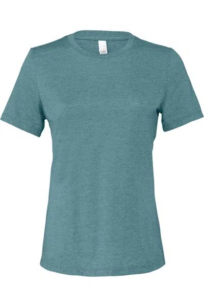 Bella+canvas Bella + Canvas Womens/ladies Heather Jersey Relaxed Fit T-shirt In Blue
