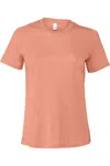 Bella+canvas Bella + Canvas Womens/ladies Heather Jersey Relaxed Fit T-shirt In Pink
