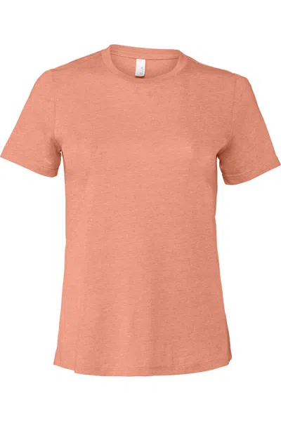 Bella+canvas Bella + Canvas Womens/ladies Heather Jersey Relaxed Fit T-shirt In Pink