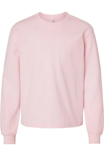 Bella+canvas Kids' Youth 6oz. Heavyweight Long Sleeve Tee In Pink