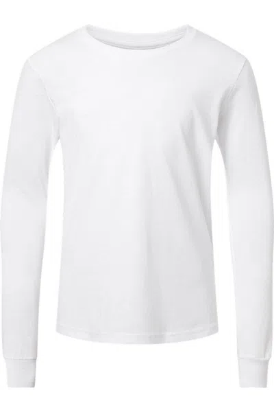 Bella+canvas Kids' Youth Heather Cvc Long Sleeve Tee In White