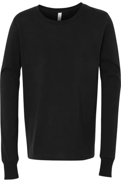 Bella+canvas Kids' Youth Jersey Long Sleeve Tee In Black
