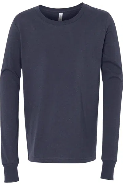 Bella+canvas Kids' Youth Jersey Long Sleeve Tee In Blue