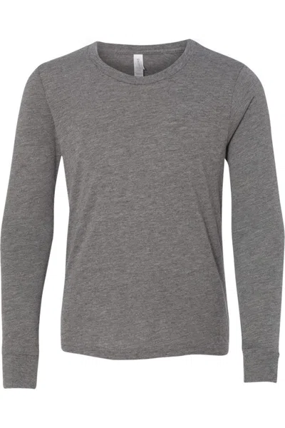 Bella+canvas Kids' Youth Jersey Long Sleeve Tee In Gray