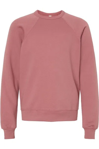 Bella+canvas Kids' Youth Sponge Fleece Crewneck Sweatshirt In Pink