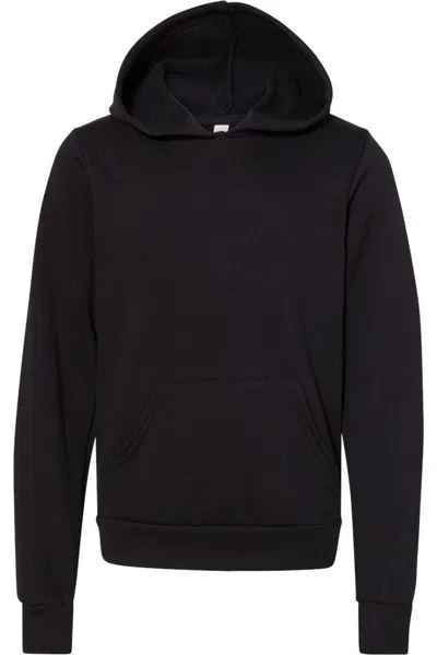 Bella+canvas Kids' Youth Sponge Fleece Hoodie In Black