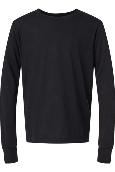 Bella+canvas Kids' Youth Triblend Long Sleeve Tee In Black