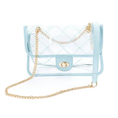 Bella Chic Women's Quilted Clear Pvc Bag In Powder Blue