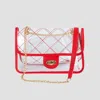 Bella Chic Women's Quilted Clear Pvc Bag In Red In Multi