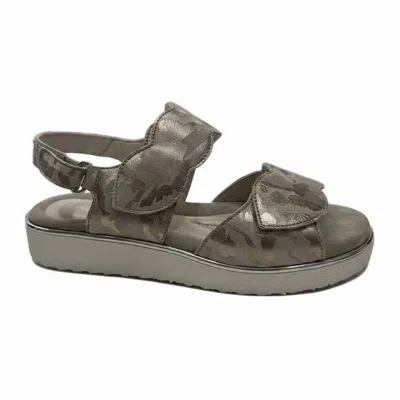 Bella Comforto Women's Coral Open Toe Sandals In Kaki Mimetico In Gray
