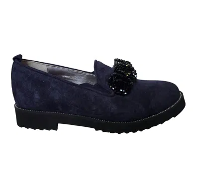 Bella Comforto Women's Isabella Suede Slip On Loafer In Ink In Blue