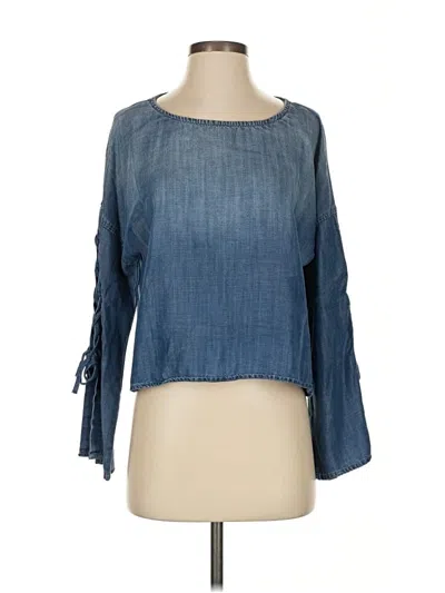 Pre-owned Bella Dahl 3/4 Sleeve Blouse In Blue