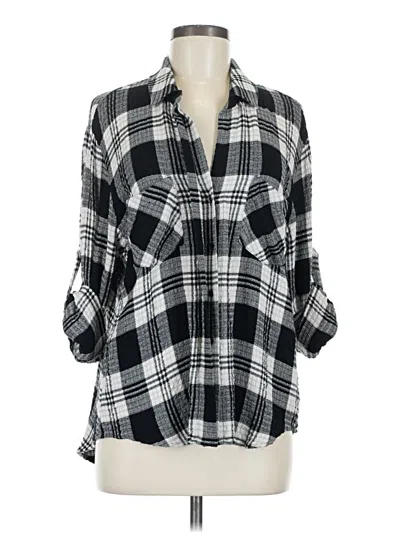 Pre-owned Bella Dahl 3/4 Sleeve Button Down Shirt In Black