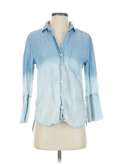 Pre-owned Bella Dahl 3/4 Sleeve Button Down Shirt In Blue