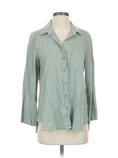 Pre-owned Bella Dahl 3/4 Sleeve Button Down Shirt In Blue