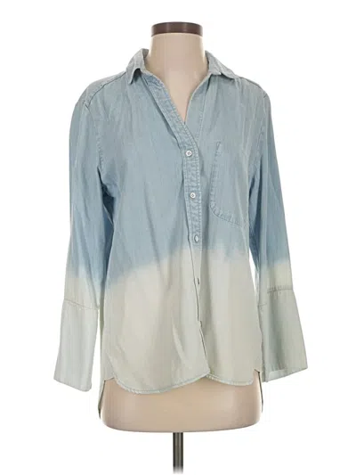 Pre-owned Bella Dahl 3/4 Sleeve Button Down Shirt In Blue