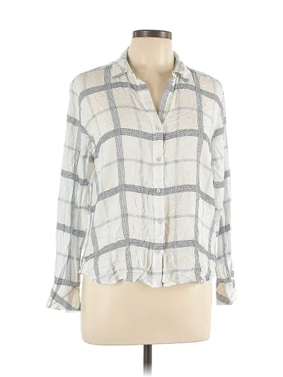 Pre-owned Bella Dahl 3/4 Sleeve Button Down Shirt In Gray