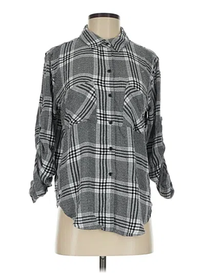 Pre-owned Bella Dahl 3/4 Sleeve Button Down Shirt In Gray
