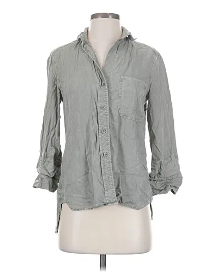 Pre-owned Bella Dahl 3/4 Sleeve Button Down Shirt In Gray