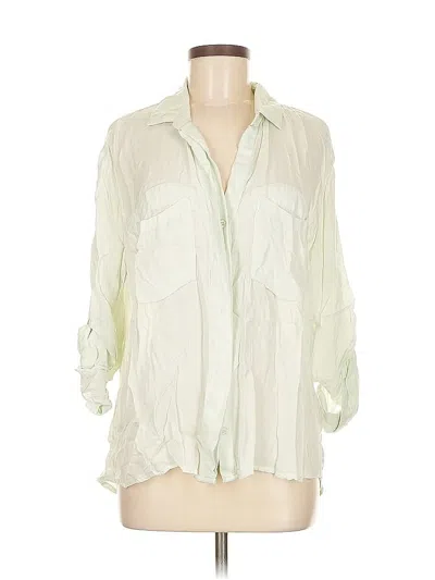 Pre-owned Bella Dahl 3/4 Sleeve Button Down Shirt In Green