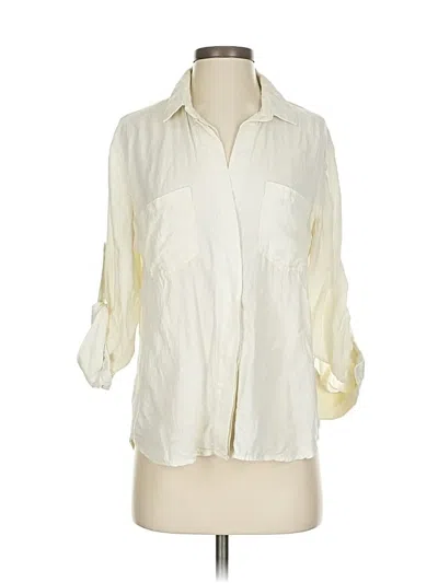 Pre-owned Bella Dahl 3/4 Sleeve Button Down Shirt In Ivory