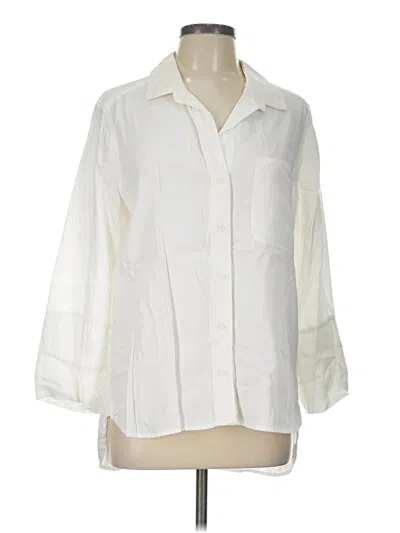 Pre-owned Bella Dahl 3/4 Sleeve Button Down Shirt In Ivory