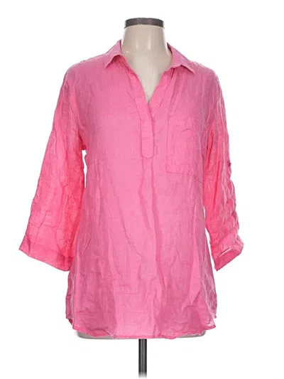 Pre-owned Bella Dahl 3/4 Sleeve Button Down Shirt In Pink