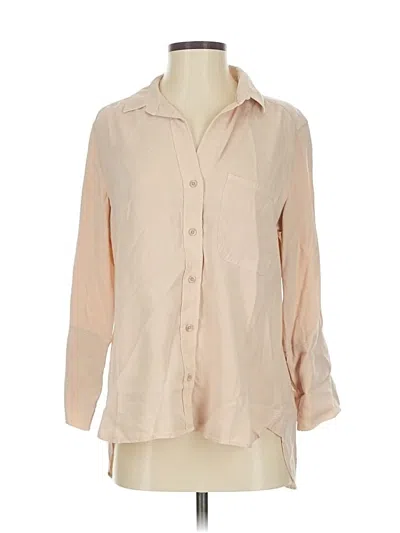 Pre-owned Bella Dahl 3/4 Sleeve Button Down Shirt In Tan