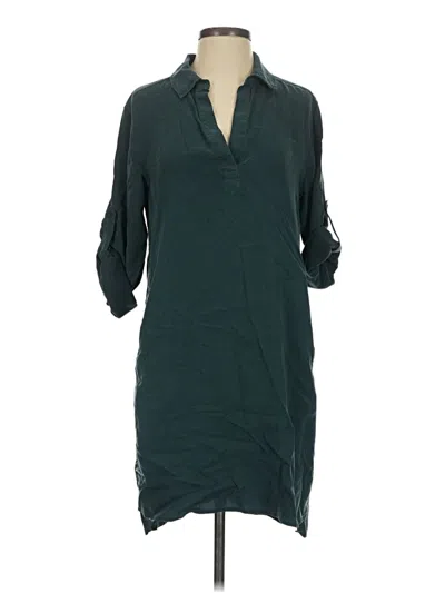 Pre-owned Bella Dahl 3/4 Sleeve Button Down Shirt In Teal