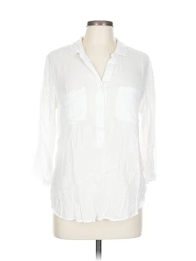 Pre-owned Bella Dahl 3/4 Sleeve Button Down Shirt In White