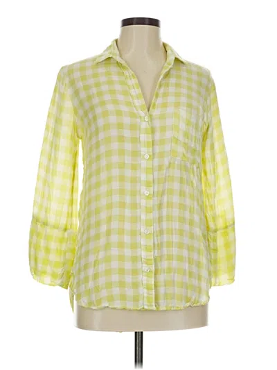 Pre-owned Bella Dahl 3/4 Sleeve Button Down Shirt In Yellow
