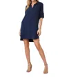 Bella Dahl A-line Rolled Tab Sleeve Dress In Endless Sea In Multi
