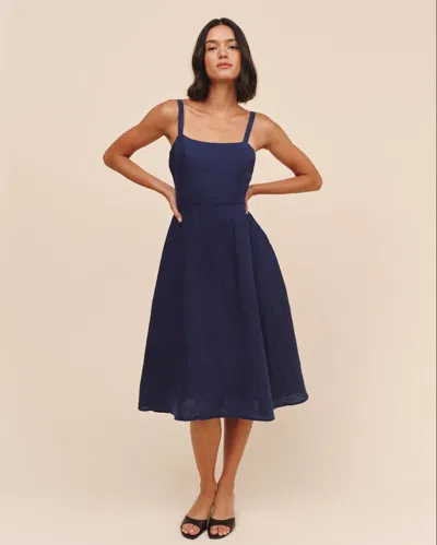 Bella Dahl Apron Midi Dress In Blue