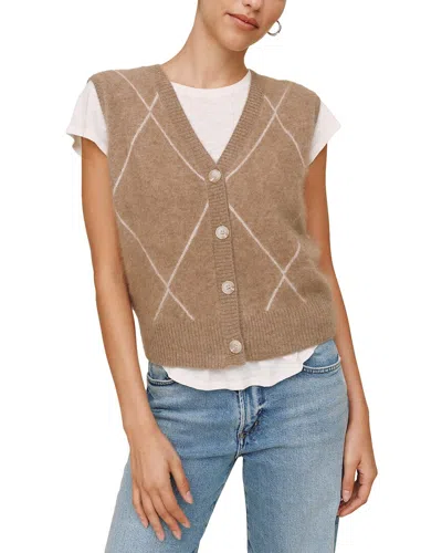 Bella Dahl Argyle Wool-blend Vest In Nude
