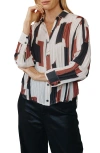 Bella Dahl Art Print Pleated Button-up Shirt In White